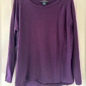 Faith & Zoe Deep Plum Long Sleeve Crewneck Top